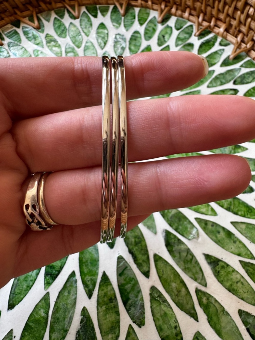 Simple Elegant Classic Silver -Tone Stackable Women's Bangle Set 3